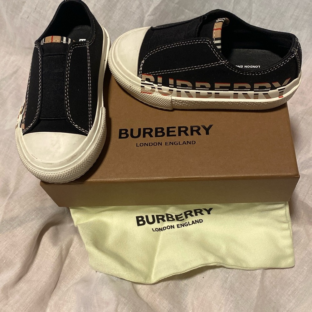Burberry Black and White Kids Sneakers